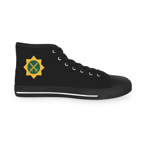 Red Cross of Babylone Sneaker - High Top Black & White Gold & Green Emblem - Bricks Masons