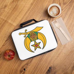 Daughters of Sphinx Lunch Bag - White Fully Insulated With Zipper Closure - Bricks Masons