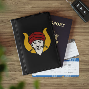 GROTTO Passport Cover - Black PU Leather - Bricks Masons