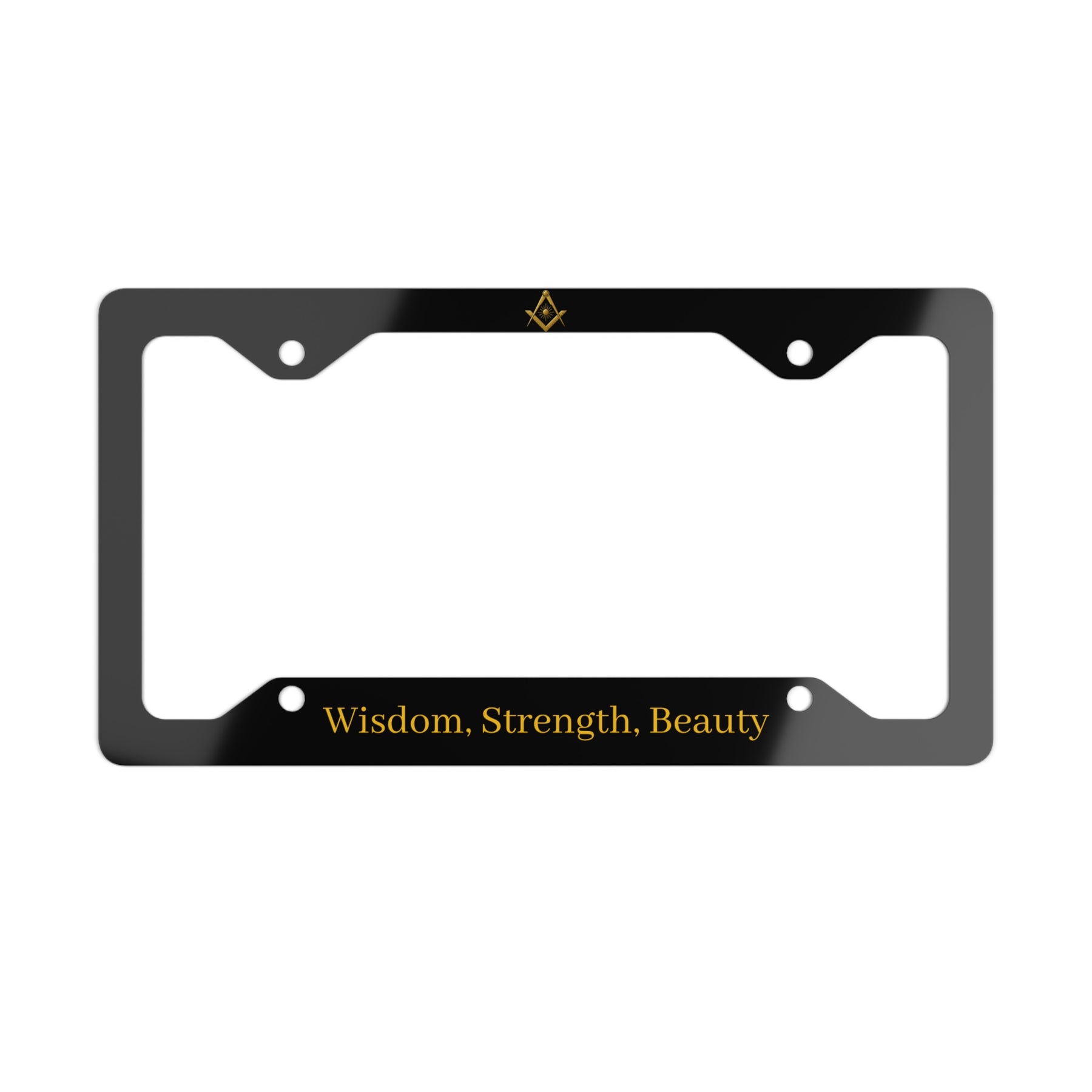 Master Mason Blue Lodge License Plate Frame - Wisdom Strength Beauty Sleek Material - Bricks Masons