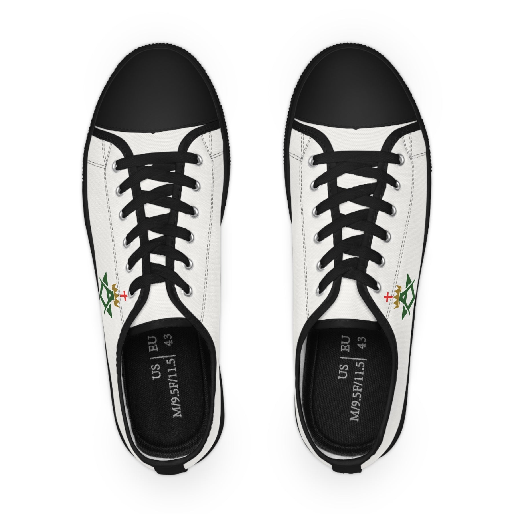 Allied Masonic Degrees Sneaker - Low Top Sneaker Black & White AMD Emblem - Bricks Masons