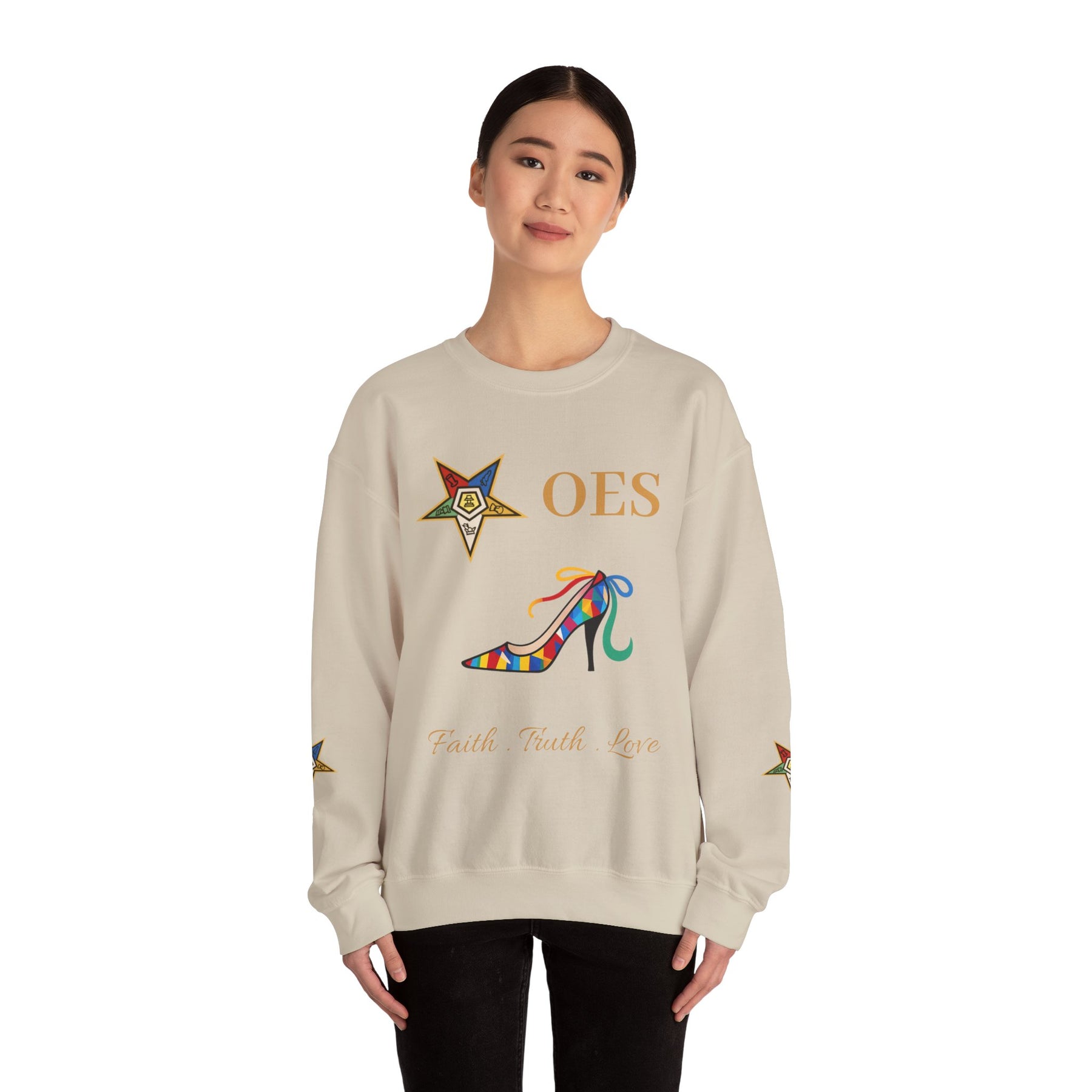 OES Sweatshirt - Faith Truth & Love with The Colorful Eastern Star - Bricks Masons