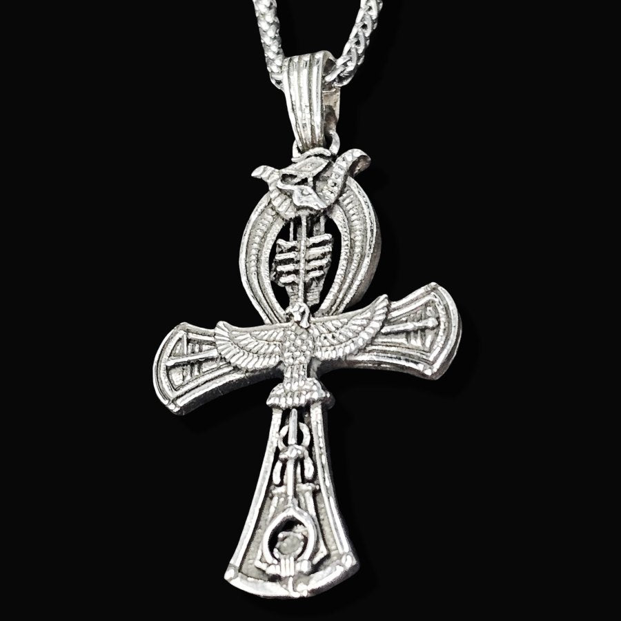 Ankh Cross of Life Pendant in Silver 3 x Cm 11 Gr Art 1676 - Bricks Masons