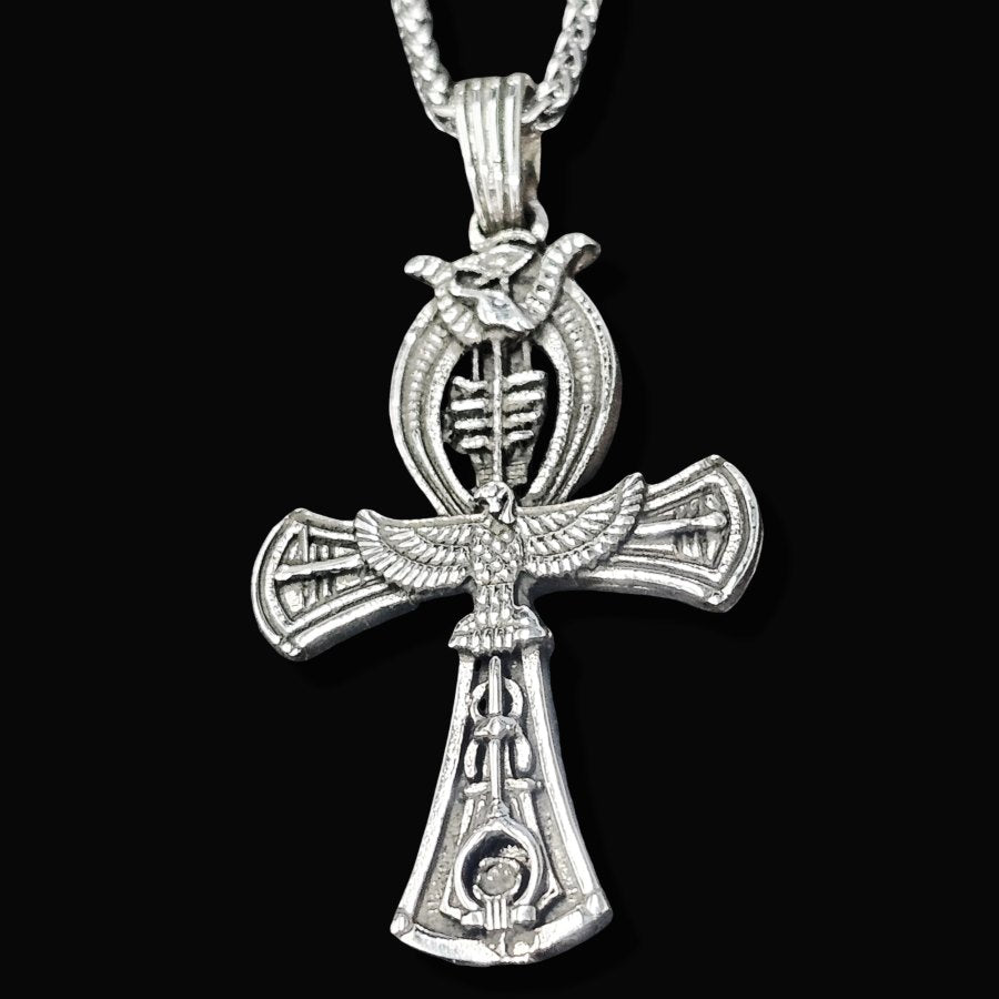 Ankh Cross of Life Pendant in Silver 3 x Cm 11 Gr Art 1676 - Bricks Masons