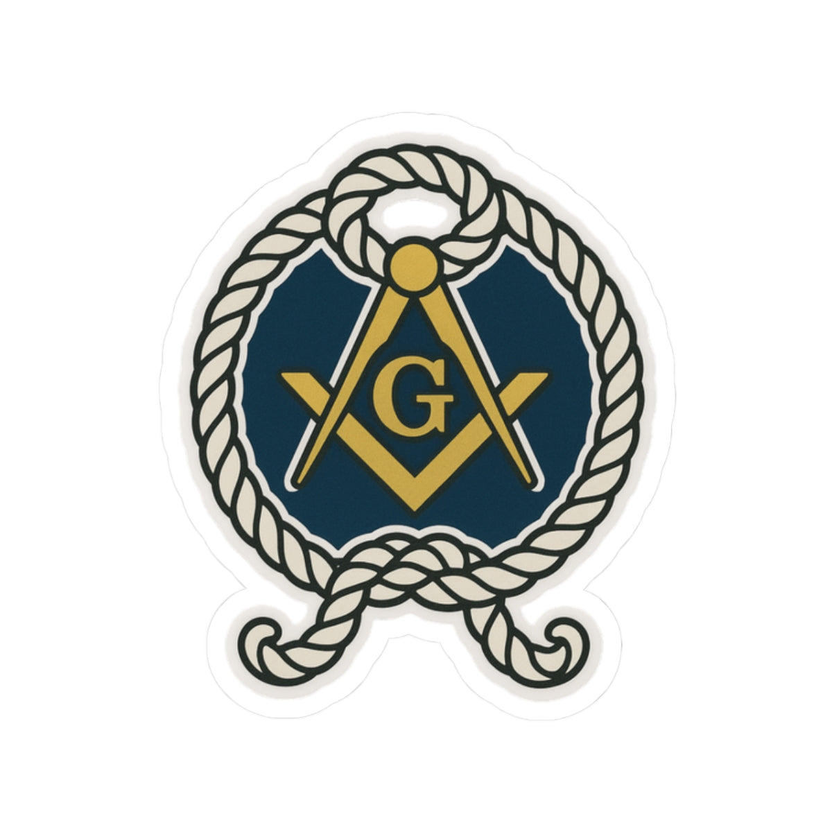 Master Mason Blue Lodge Sticker Decal - Kiss-Cut The Cable Tow S & C - Bricks Masons