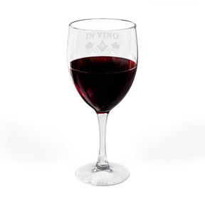 Master Mason Blue Lodge Wine Glass - In Vino In Lodge with Square & Compass G