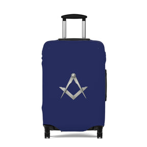 Master Mason Blue Lodge Luggage Cover - Blue with Silver Square & Compasses Emblem