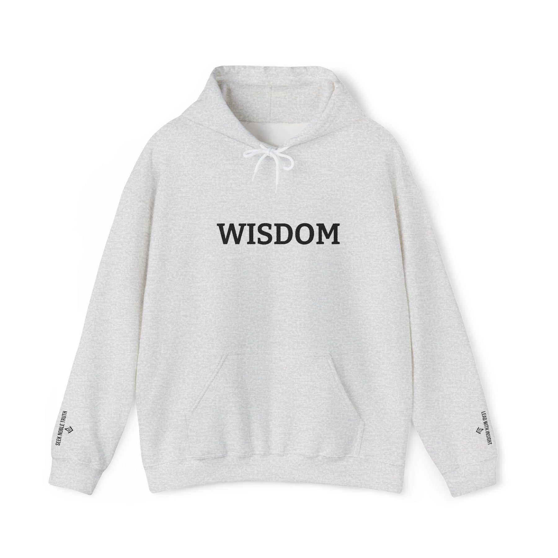 Master Mason Blue Lodge Hoodie - Wisdom Front & Sleeves Embroidery - Bricks Masons