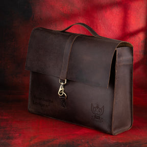 33rd Degree Scottish Rite Briefcase - Wings Up Genuine Cow Leather Convertible Bag - Bricks Masons