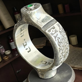 King Solomon Saint Cyprian Ring 20 gr Thick Model 0.9 cm in Silver Art 1702 - Bricks Masons