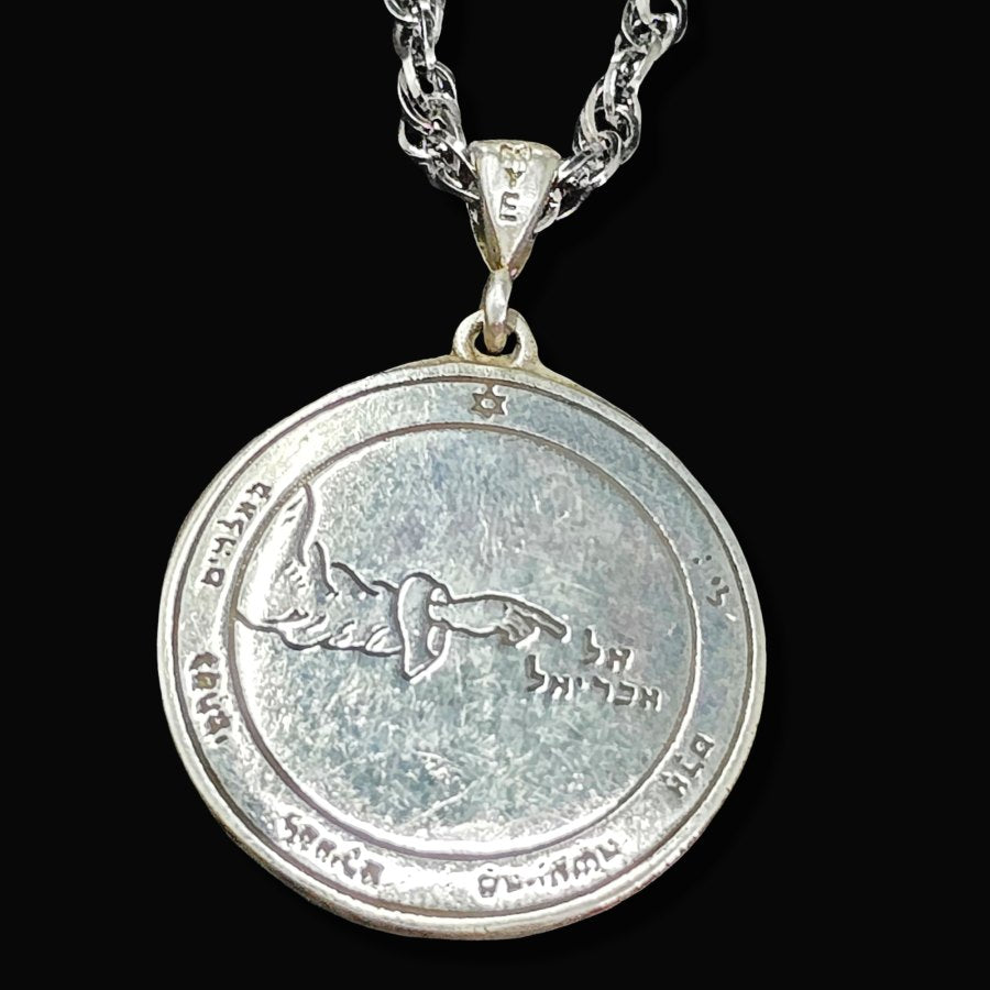Wiccan pendant Third Pentacle consecrated to the Moon in Silver 3 cm 8 g 44 Seals of Solomon Art 1712 - Bricks Masons