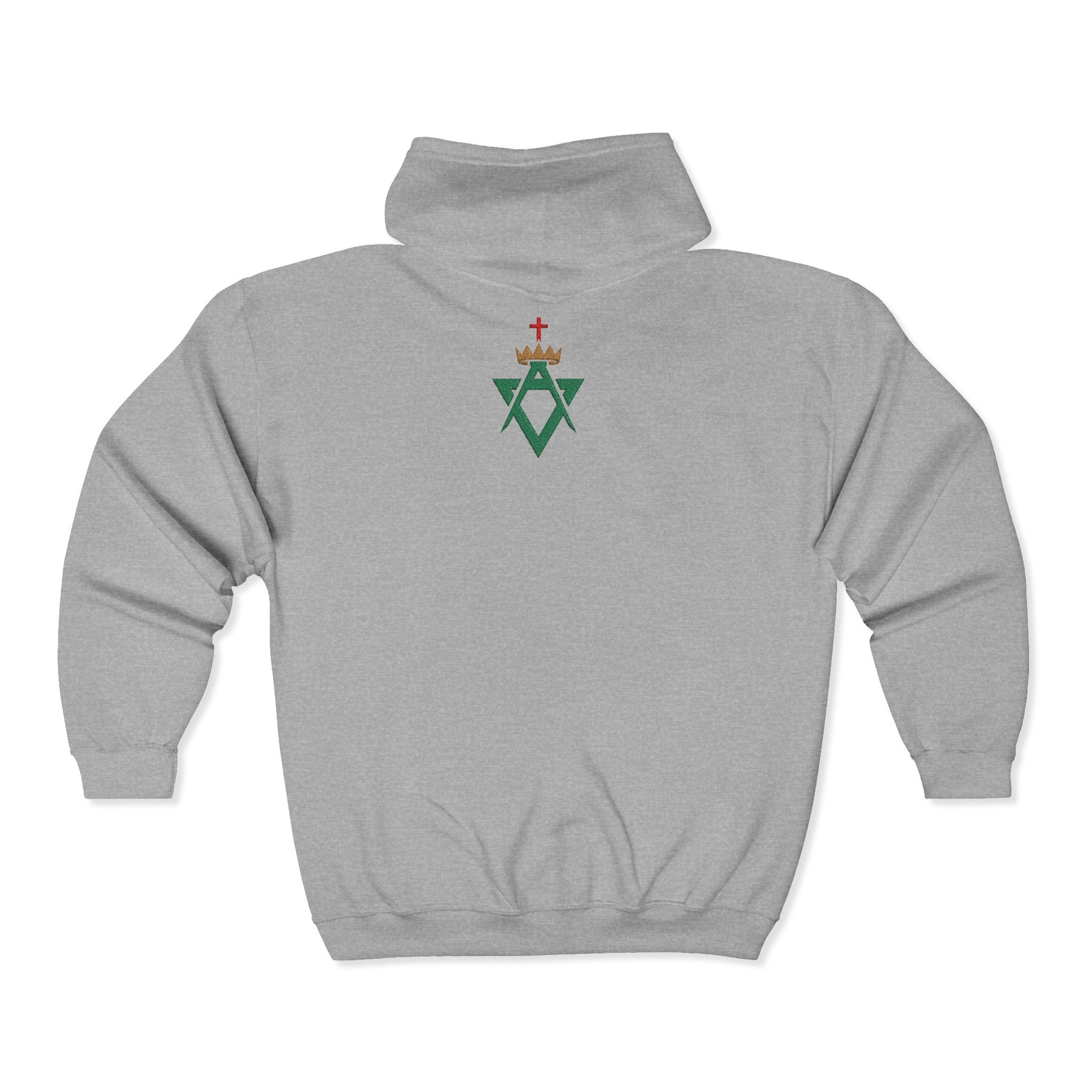 Allied Masonic Degrees Hoodie - Zip Up Jacket with AMD Emblem Embroidery - Bricks Masons