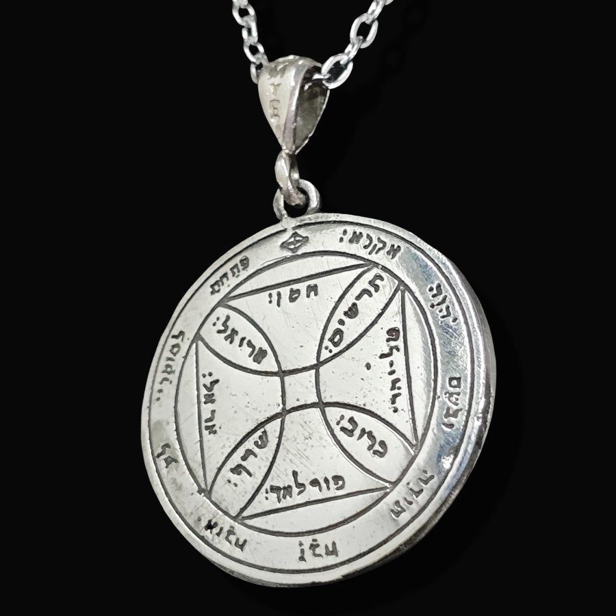 Wiccan Pendant Seventh Pentacle consecrated to the Sun In Silver 3 Cm 8.5 Gr Art 1719 - Bricks Masons