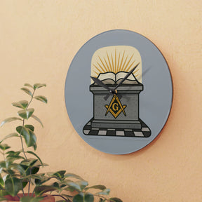 Master Mason Blue Lodge Clock - Sacred Altar Symbol of Light and Morality - Bricks Masons