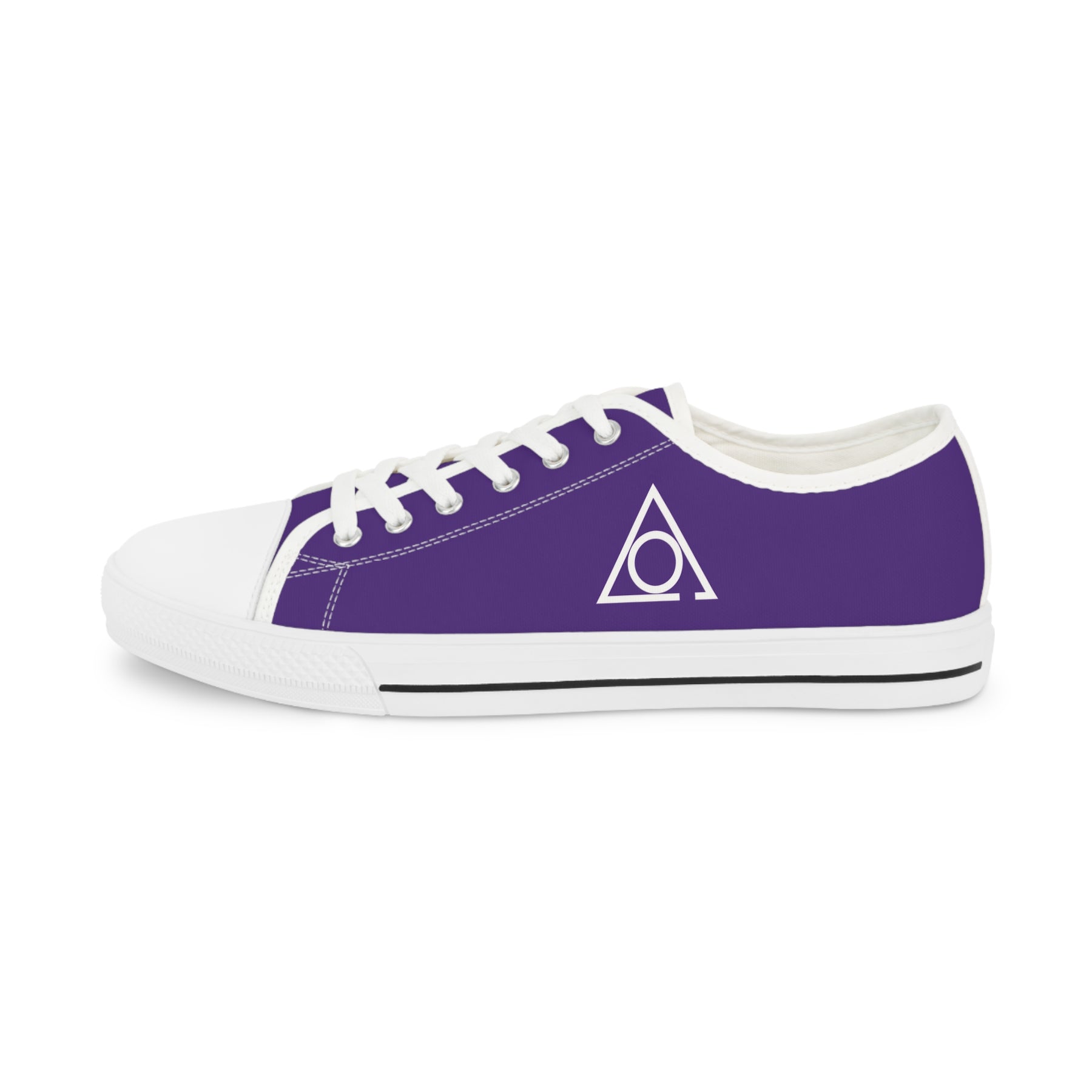 LOCOP Sneaker - Low Top Sneaker Black & White Purple Canvas White Emblem - Bricks Masons