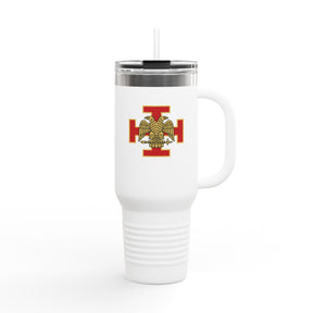 33rd Degree Scottish Rite Ringneck Tumbler - Stainless Steel Red Cross With Wings Down - Bricks Masons