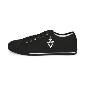 Allied Masonic Degrees Sneaker - Low Top Sneaker Black & White AMD White Emblem - Bricks Masons