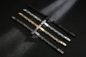 Knights Templar Commandery Bracelet - Silver Cross - Bricks Masons