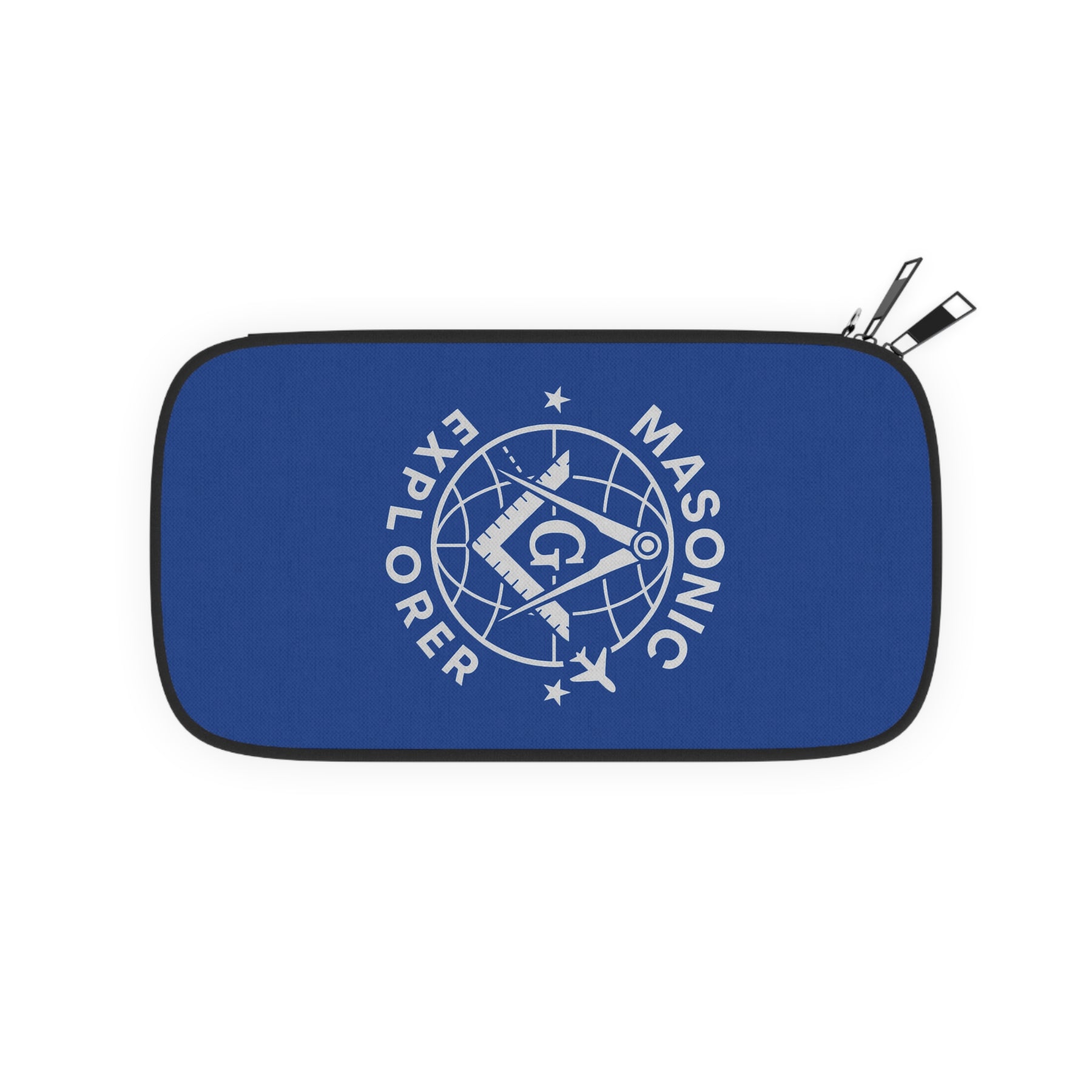 Master Mason Blue Lodge Passport Wallet - Blue Masonic Explorer With Shoulder & Wrist Strap - Bricks Masons