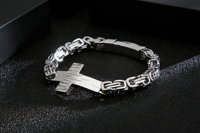 Knights Templar Commandery Bracelet - Silver Cross - Bricks Masons