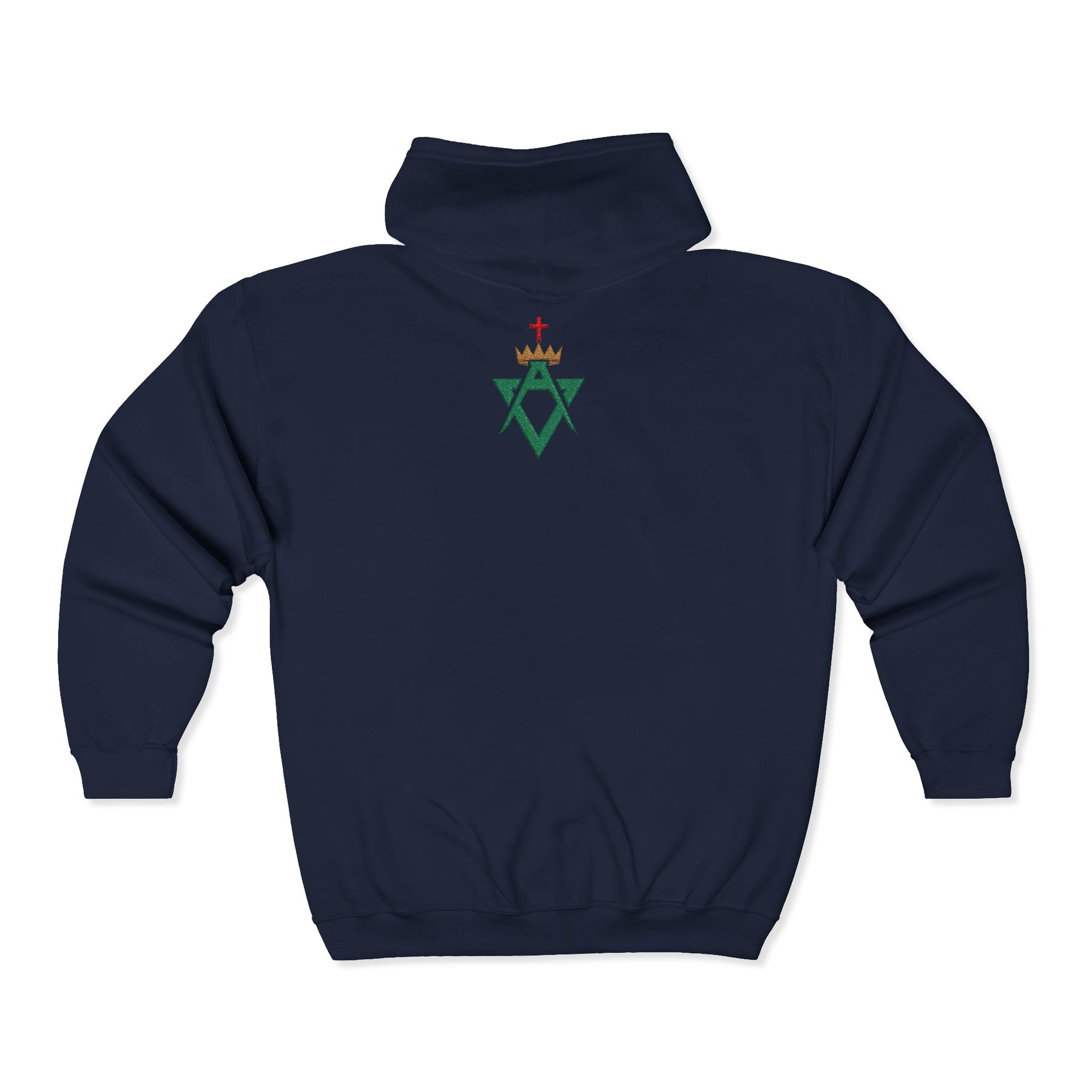 Allied Masonic Degrees Hoodie - Zip Up Jacket with AMD Emblem Embroidery - Bricks Masons