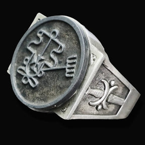 Demon Ring 20 KING PURSON 72 Demons Lesser Key of Solomon Goetia In Silver 2.2 cm x 1.8 cm 18 Gr Art 1798 - Bricks Masons