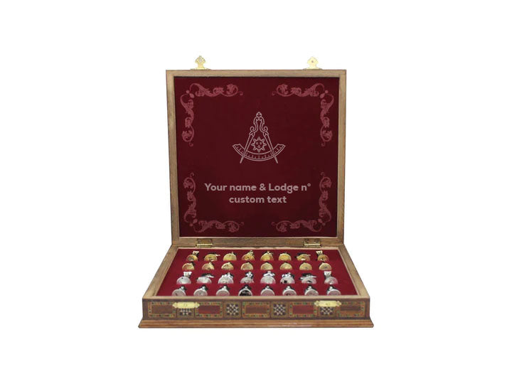 Past Master Blue Lodge California Regulation Chess Set - 15.7" (40cm) - Bricks Masons