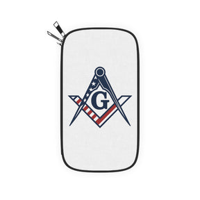 Master Mason Blue Lodge Passport Wallet - US Flag Square & Compass G - Bricks Masons