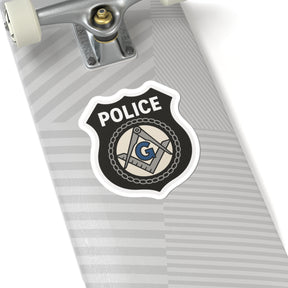 Master Mason Blue Lodge Sticker Decal - Kiss-Cut Police Badge - Bricks Masons