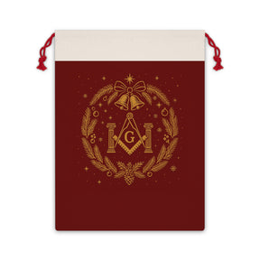 Master Mason Blue Lodge Gift Bag - Square & Compass G with Pillars Christmas Edition - Bricks Masons
