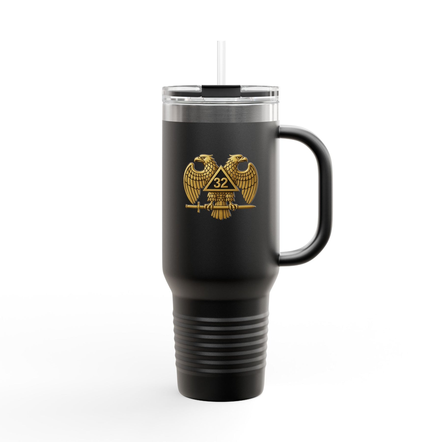 32nd Degree Scottish Rite Ringneck Tumbler - Double Headed Eagle Wings Down - Bricks Masons