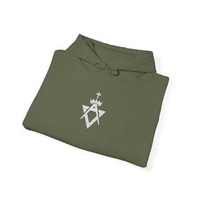 Allied Masonic Degrees Hoodie - Soft Cotton Poly Blend Embroidered Front Motif - Bricks Masons
