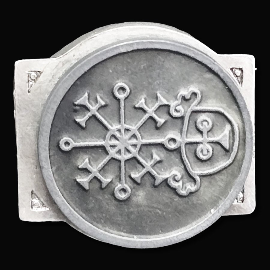 Demon Ring 62 KING PRESIDENT VALAC 72 Demons Lesser Key of Solomon Goetia In Silver 2.2 cm x 1.8 cm 18 Gr Art 1840 - Bricks Masons