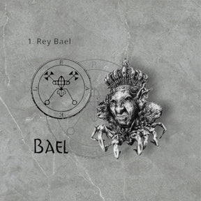 Demon Pendant 01 KING BAEL and Secret Seal of Solomon 72 Demons Lesser Key of Solomon Goetia In Silver 3 x 2.5 cm 12 Gr Art 1860 - Bricks Masons