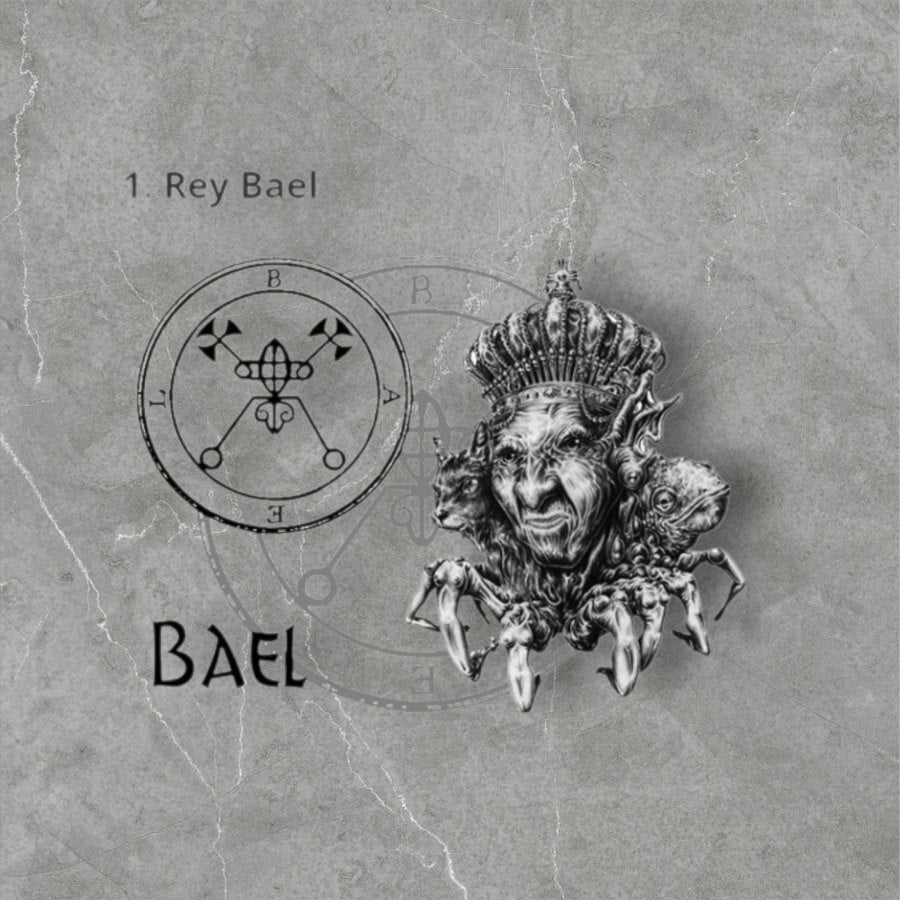 Demon Pendant 01 KING BAEL and Secret Seal of Solomon 72 Demons Lesser Key of Solomon Goetia In Silver 3 x 2.5 cm 12 Gr Art 1860 - Bricks Masons