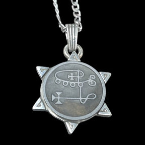 Demon Pendant 06 DUKE VALEFOR and Secret Seal of Solomon 72 Demons Lesser Key of Solomon Goetia In Silver 3 x 2.5 cm 12 Gr Art 1865 - Bricks Masons