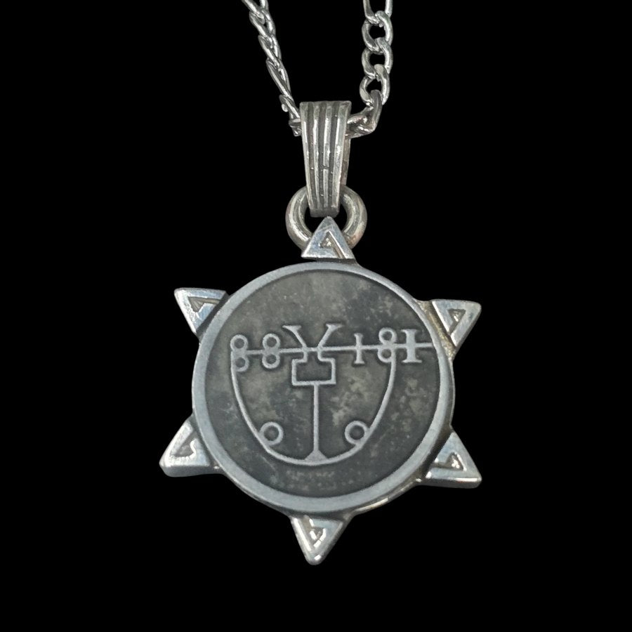 Demon Pendant 14 MARQUIS LERAJE and Secret Seal of Solomon 72 Demons Lesser Key of Solomon Goetia In Silver 3 x 2.5 cm 12 Gr Art 1873 - Bricks Masons