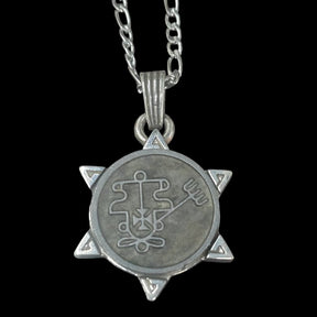 Demon Pendant 20 KING PURSON and Secret Seal of Solomon 72 Demons Lesser Key of Solomon Goetia In Silver 3 x 2.5 cm 12 Gr Art 1879 - Bricks Masons