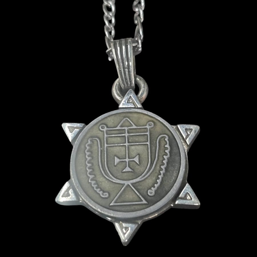 I commemorate Demon 49 DUKE CROCELL and Secret Seal of Solomon 72 Demons Lesser Key of Solomon Goetia In Silver 3 x 2.5 cm 12 Gr Art 1908 - Bricks Masons