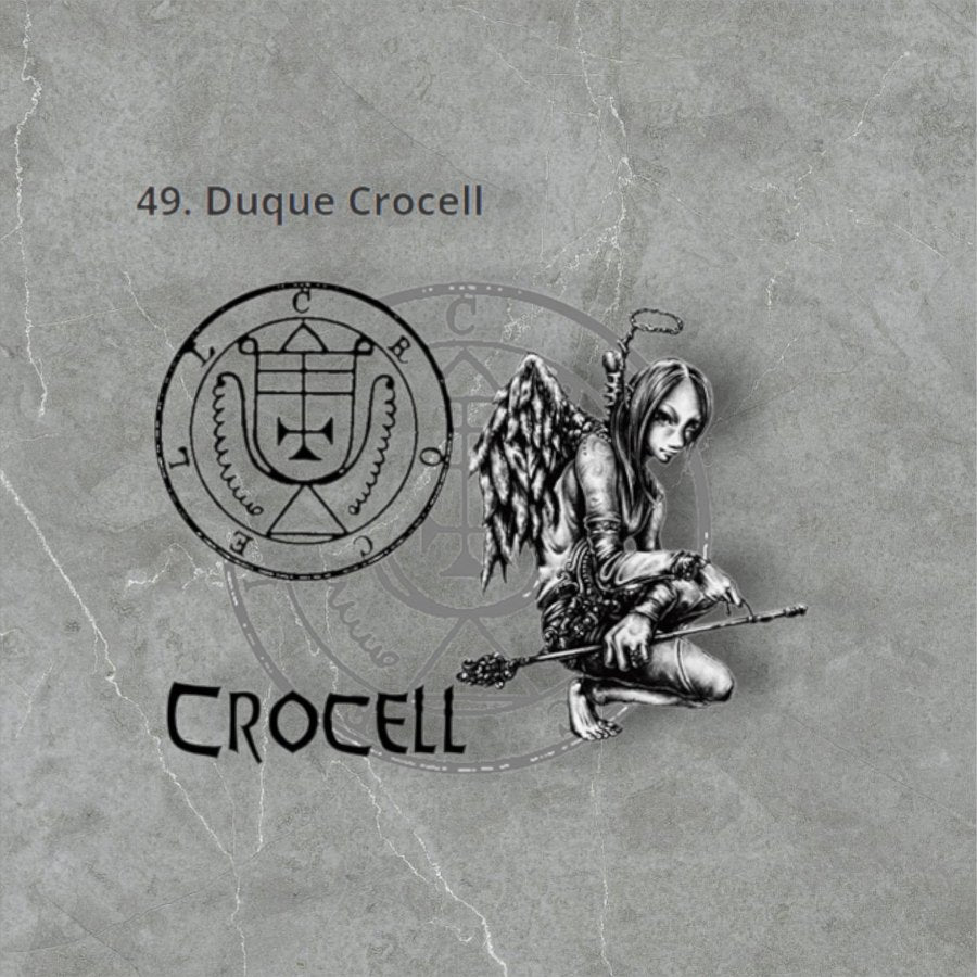 I commemorate Demon 49 DUKE CROCELL and Secret Seal of Solomon 72 Demons Lesser Key of Solomon Goetia In Silver 3 x 2.5 cm 12 Gr Art 1908 - Bricks Masons