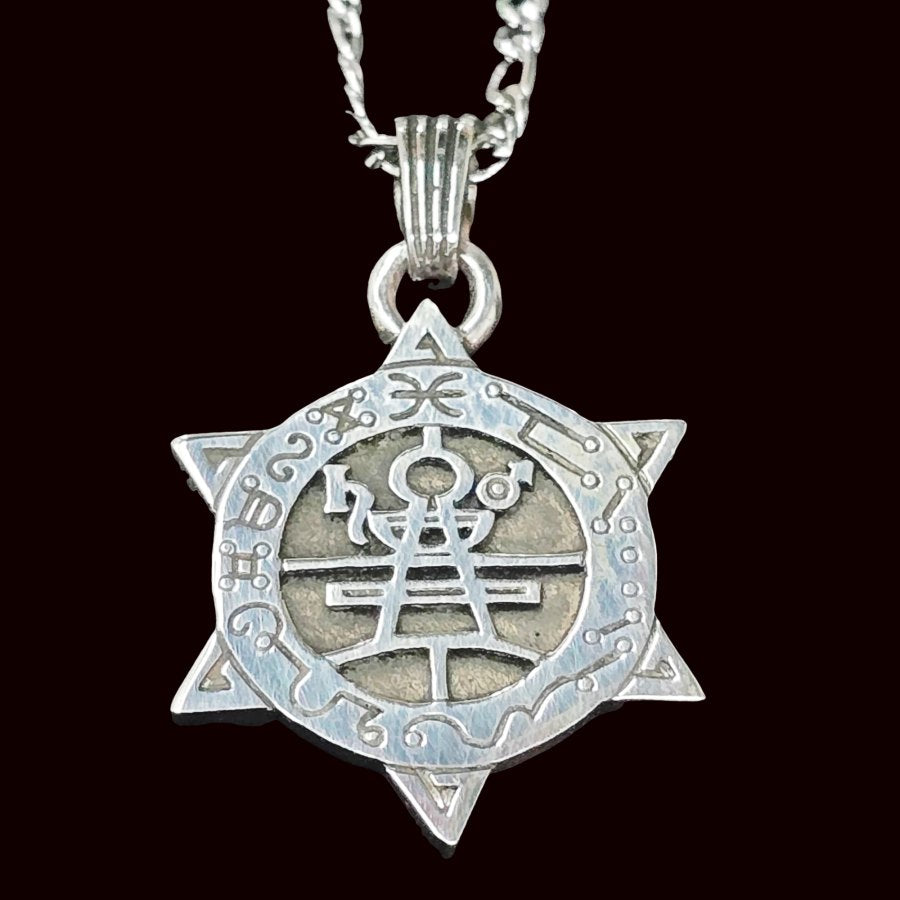 I swore Demon 68 KING BELIAL and Secret Seal of Solomon 72 Demons Lesser Key of Solomon Goetia In Silver 3 x 2.5 cm 12 Gr Art 1927 - Bricks Masons
