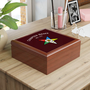 OES Jewelry Box - Colorful Eastern Star with Personalization