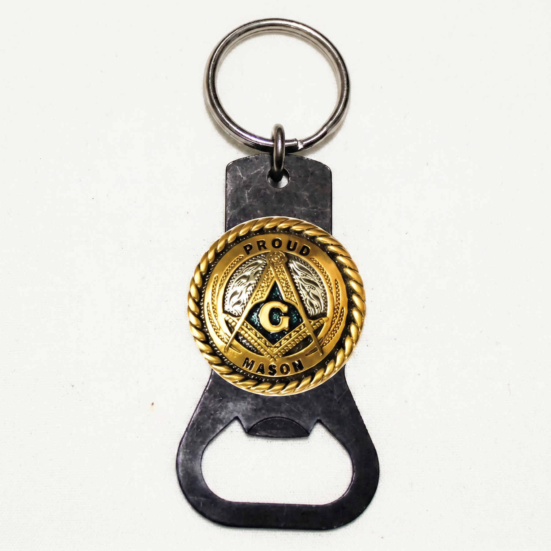 Master Mason Blue Lodge Bottle Opener - Proud Mason Aluminium Metal Keychain - Bricks Masons