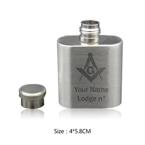 Master Mason Blue Lodge Flask - Stainless Steel (Customizable) - Bricks Masons