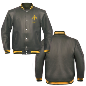 Council Jacket - Leather With Customizable Gold Embroidery - Bricks Masons