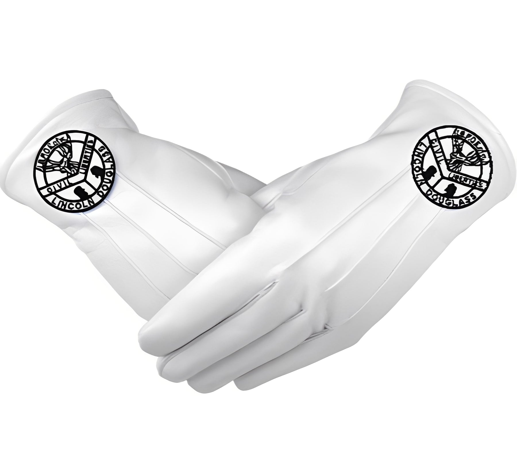 Elks of the World Gloves - White Leather Civil Liberties Lincoln Douglass - Bricks Masons