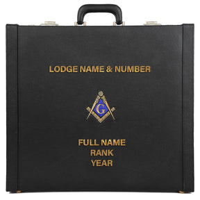 Master Mason Blue Lodge Apron Case -  Hand Embroidery Personalization Various Sizes & Materials - Bricks Masons