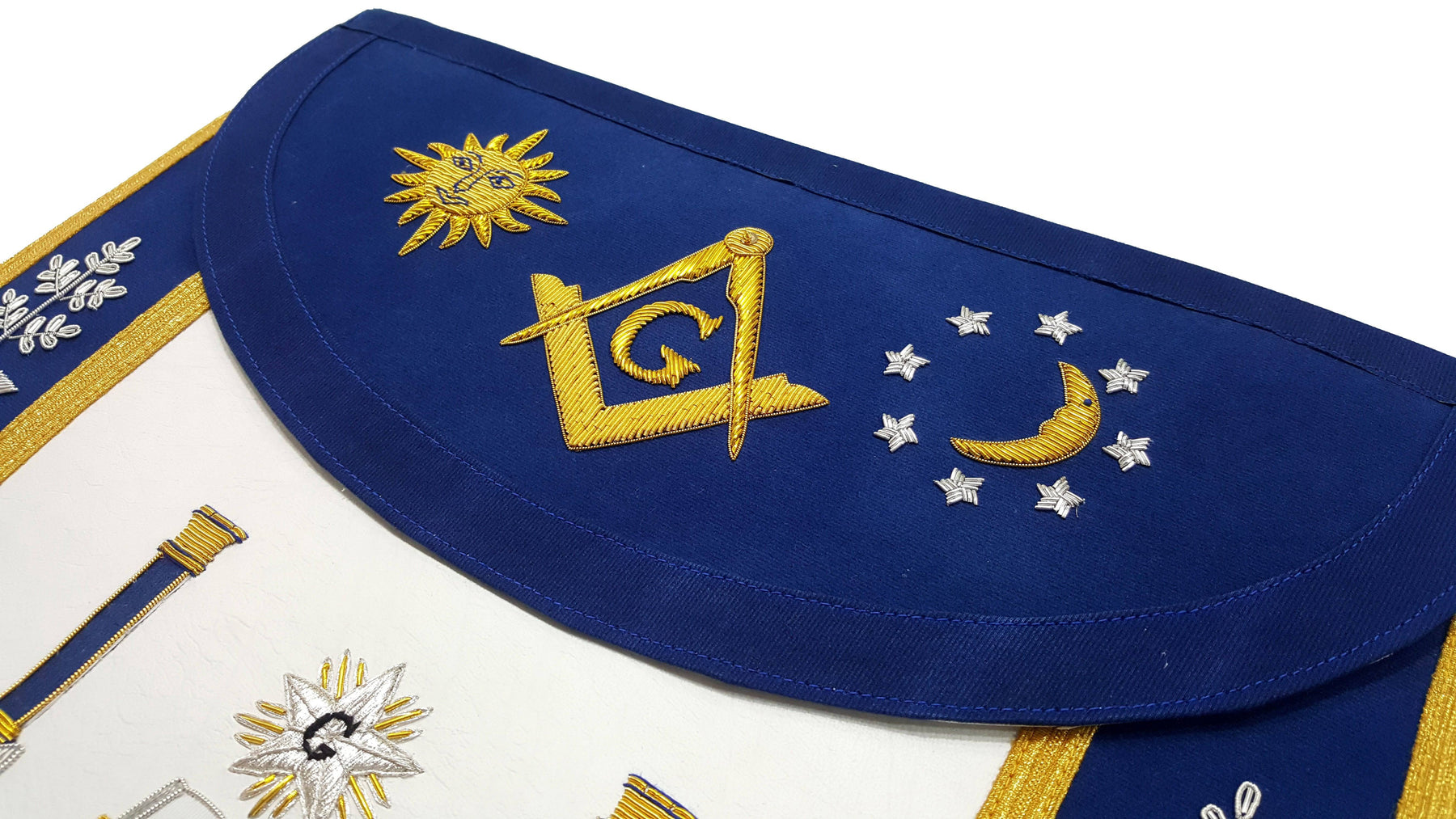 Master Mason Blue Lodge Apron - Altar, Sun, Moon & Pillars