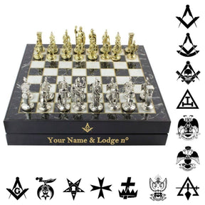 Personalized Marble Plated 20cm(7.87") Luxury Wood Chess Set