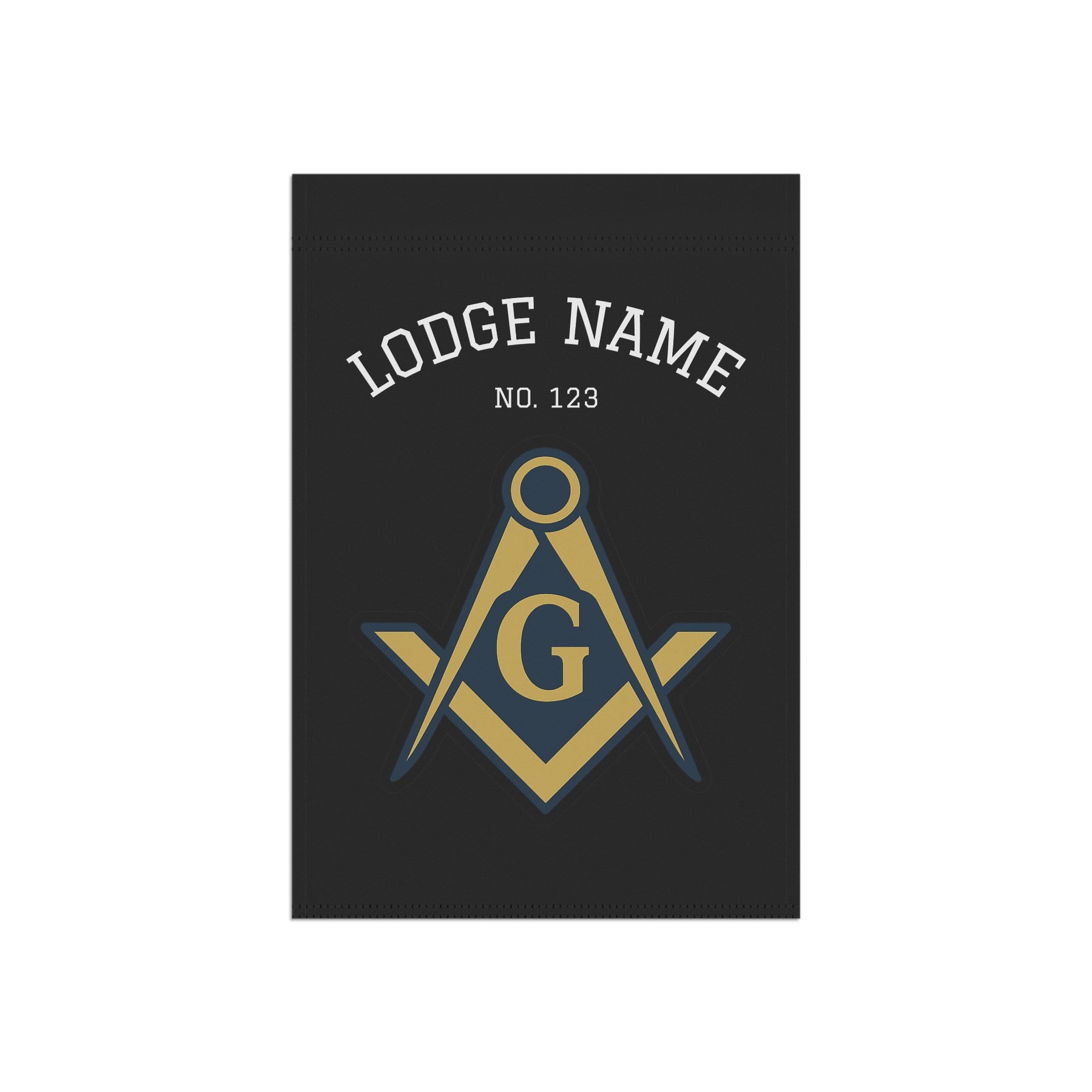 Master Mason Blue Lodge Yard Flag - Square & Compass G With Personalization - Bricks Masons